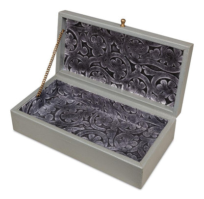 Sarreid Ltd - Gatsburg Shagreen Box, Storm Grey, S/2 - 54078-2 veiw 10