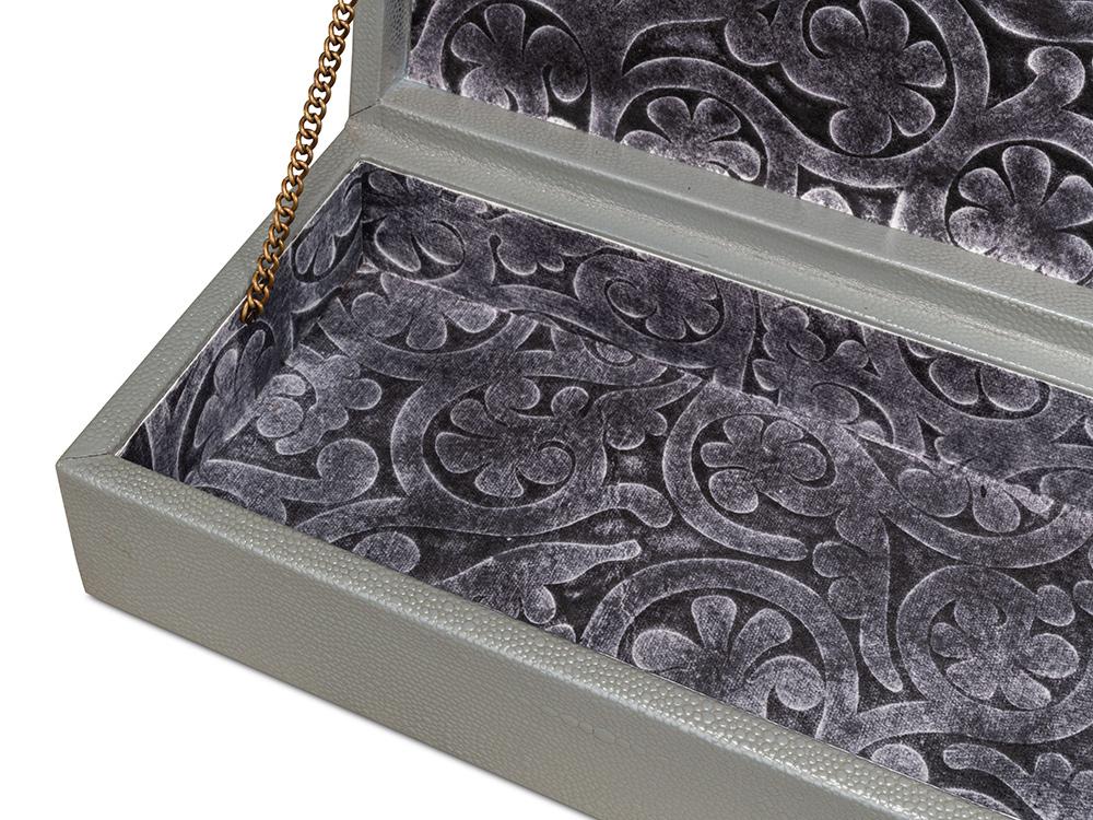 Sarreid Ltd - Gatsburg Shagreen Box, Storm Grey, S/2 - 54078-2 veiw 11
