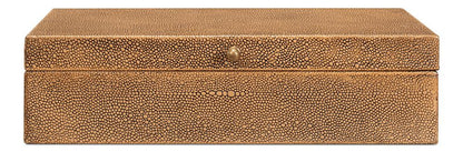 Sarreid Ltd - Gatsburg Shagreen Box, Tawny Brown, S/2 - 54078-5 veiw 2
