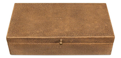 Sarreid Ltd - Gatsburg Shagreen Box, Tawny Brown, S/2 - 54078-5 veiw 4
