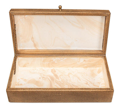 Sarreid Ltd - Gatsburg Shagreen Box, Tawny Brown, S/2 - 54078-5 veiw 5
