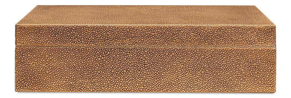 Sarreid Ltd - Gatsburg Shagreen Box, Tawny Brown, S/2 - 54078-5 veiw 7
