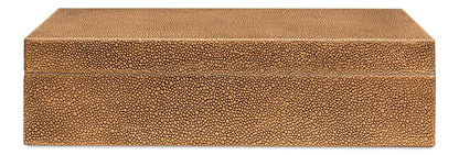 Sarreid Ltd - Gatsburg Shagreen Box, Tawny Brown, S/2 - 54078-5 veiw 7