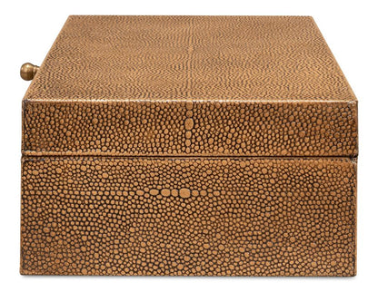 Sarreid Ltd - Gatsburg Shagreen Box, Tawny Brown, S/2 - 54078-5 veiw 8