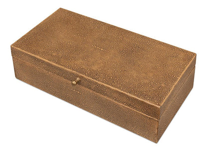 Sarreid Ltd - Gatsburg Shagreen Box, Tawny Brown, S/2 - 54078-5 veiw 9