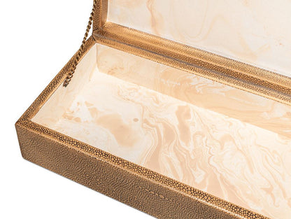 Sarreid Ltd - Gatsburg Shagreen Box, Tawny Brown, S/2 - 54078-5 veiw 11
