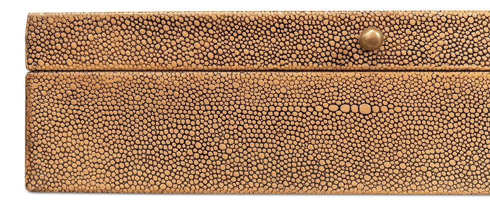 Sarreid Ltd - Gatsburg Shagreen Box, Tawny Brown, S/2 - 54078-5 veiw 12