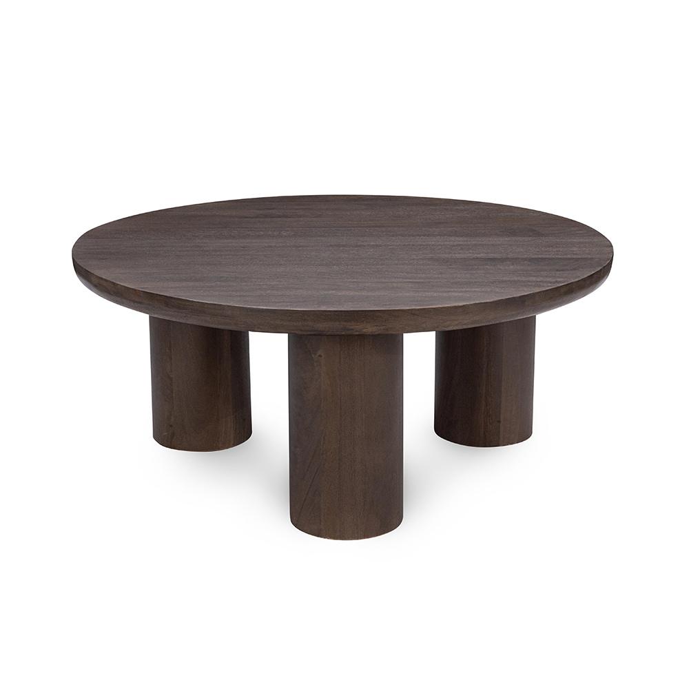 Kosas Home - Beau Solid Wood Round Brown Coffee Table - 51011925 veiw 1