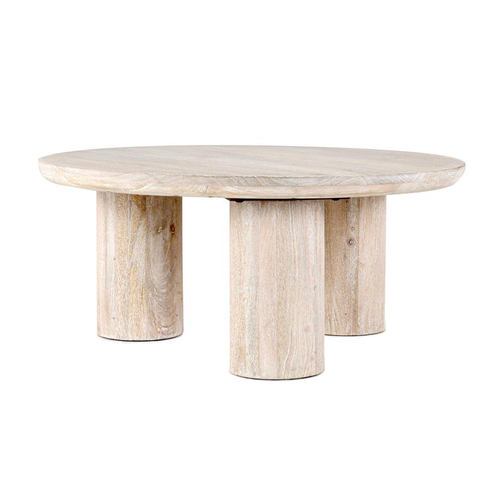 Kosas Home - Beau Solid Wood Round White Coffee Table - 51011497 veiw 1