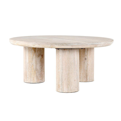 Kosas Home - Beau Solid Wood Round White Coffee Table - 51011497 veiw 1