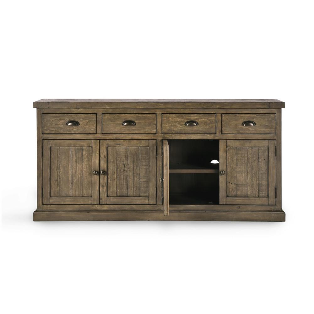 Kosas Home - Caleb Reclaimed Pine 4 Drawer 4 Door Sideboard in Brown - 52003805 veiw 4
