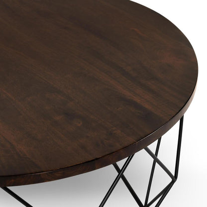 Kosas Home - Chester Round Mango Wood Coffee Table Dark Brown - 51005949 veiw 2