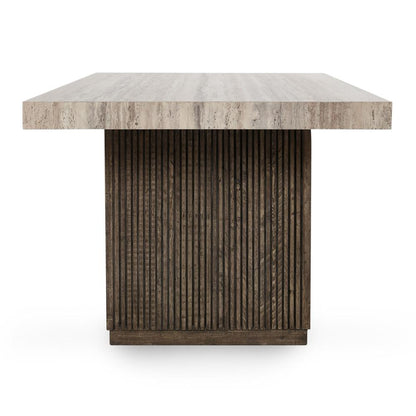 Kosas Home - Ollie 82in Travertine Laminate Dining Table in Brown - 51031606 veiw 3