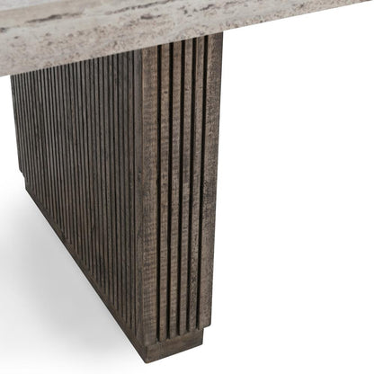 Kosas Home - Ollie 82in Travertine Laminate Dining Table in Brown - 51031606 veiw 5