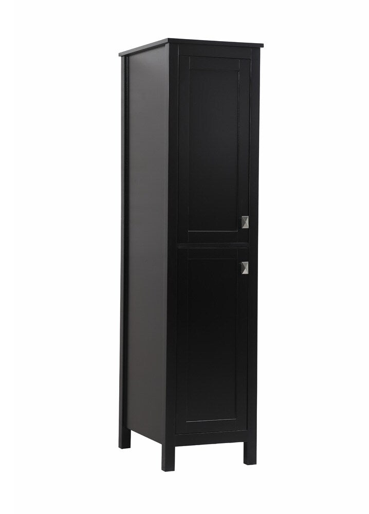 Elegant Furniture & Lighting - Adian 16 Inch Wide Bathroom Linen Storage Freestanding Cabinet In Black - SC011665BK veiw 2