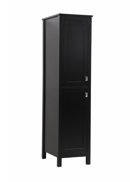 Elegant Furniture & Lighting - Adian 16 Inch Wide Bathroom Linen Storage Freestanding Cabinet In Black - SC011665BK veiw 2