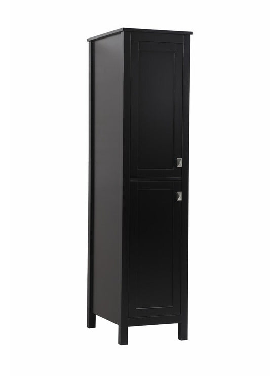 Elegant Furniture & Lighting - Adian 16 Inch Wide Bathroom Linen Storage Freestanding Cabinet In Black - SC011665BK veiw 2