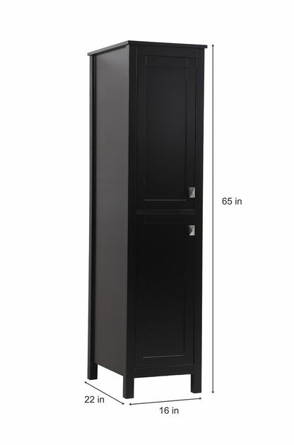 Elegant Furniture & Lighting - Adian 16 Inch Wide Bathroom Linen Storage Freestanding Cabinet In Black - SC011665BK veiw 8