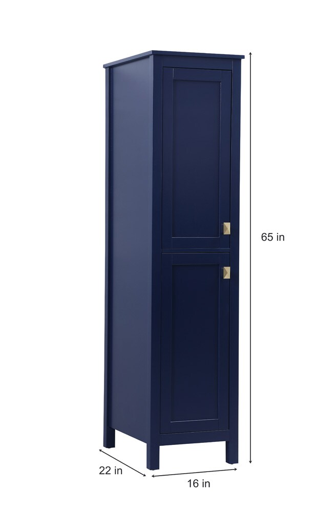 Elegant Furniture & Lighting - Adian 16 Inch Wide Bathroom Linen Storage Freestanding Cabinet In Blue - SC011665BL veiw 8