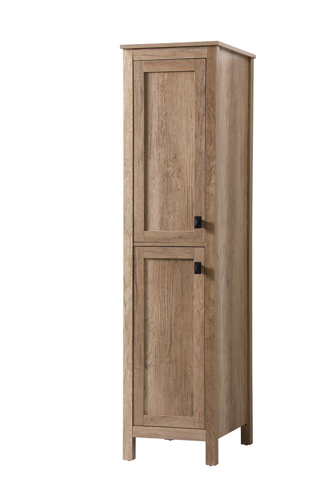 Elegant Furniture & Lighting - Adian 16 Inch Wide Bathroom Linen Storage Freestanding Cabinet In Natural Oak - SC011665NT veiw 3