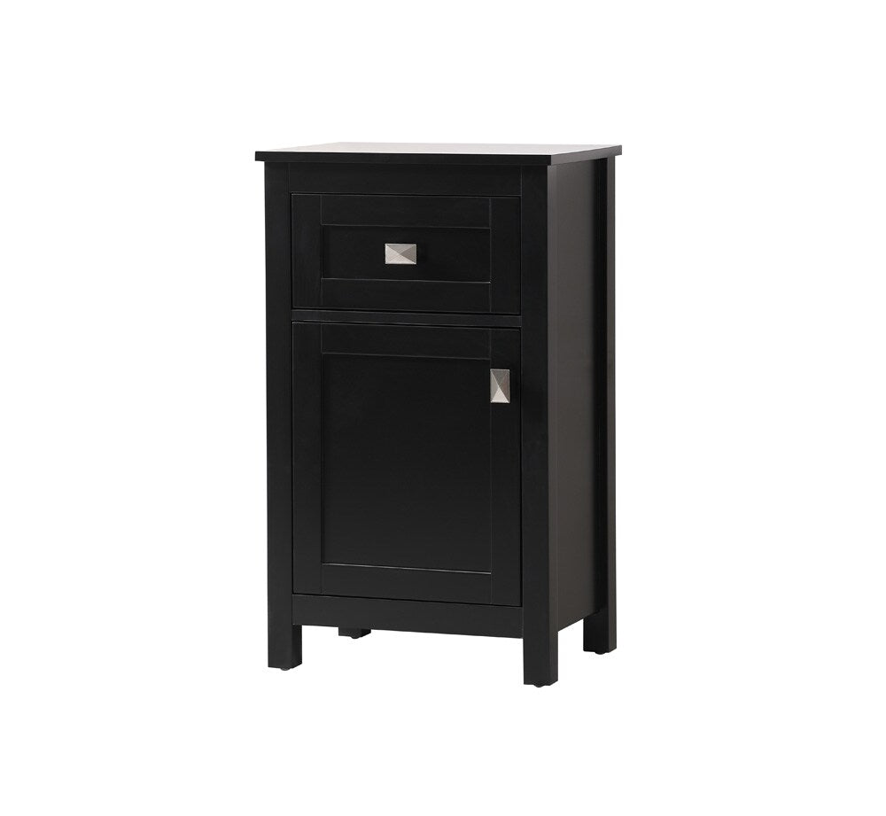 Elegant Furniture & Lighting - Adian 18 Inch Wide Bathroom Storage Freedstanding Cabinet In Black - SC011830BK veiw 3