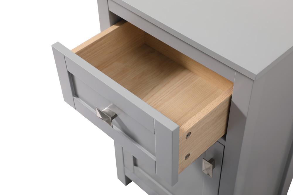 Elegant Furniture & Lighting - Adian 18 Inch Wide Bathroom Storage Freedstanding Cabinet In Grey - SC011830GR veiw 7