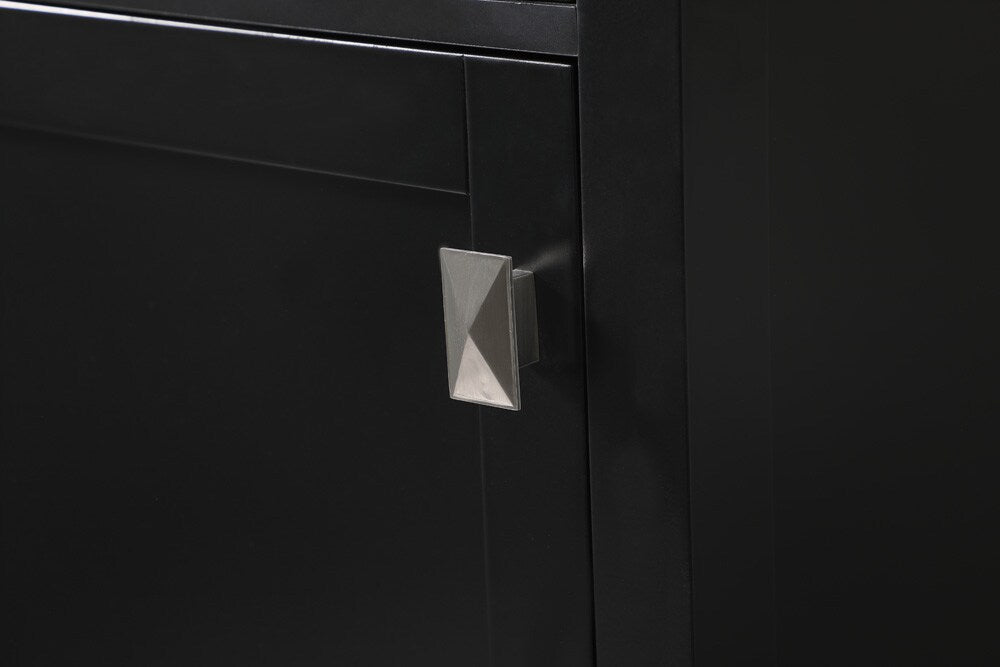 Elegant Furniture & Lighting - Adian 20 Inch Wide Bathroom Linen Storage Freestanding Cabinet In Black - SC012065BK veiw 6