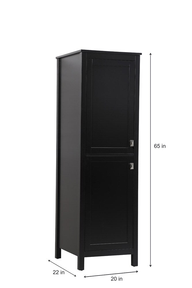 Elegant Furniture & Lighting - Adian 20 Inch Wide Bathroom Linen Storage Freestanding Cabinet In Black - SC012065BK veiw 8