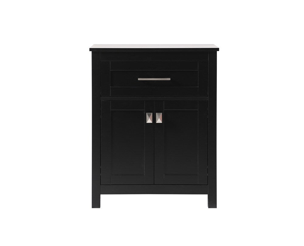 Elegant Furniture & Lighting - Adian 24 Inch Wide Bathroom Storage Freestanding Cabinet In Black - SC012430BK veiw 1