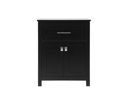 Elegant Furniture & Lighting - Adian 24 Inch Wide Bathroom Storage Freestanding Cabinet In Black - SC012430BK veiw 1