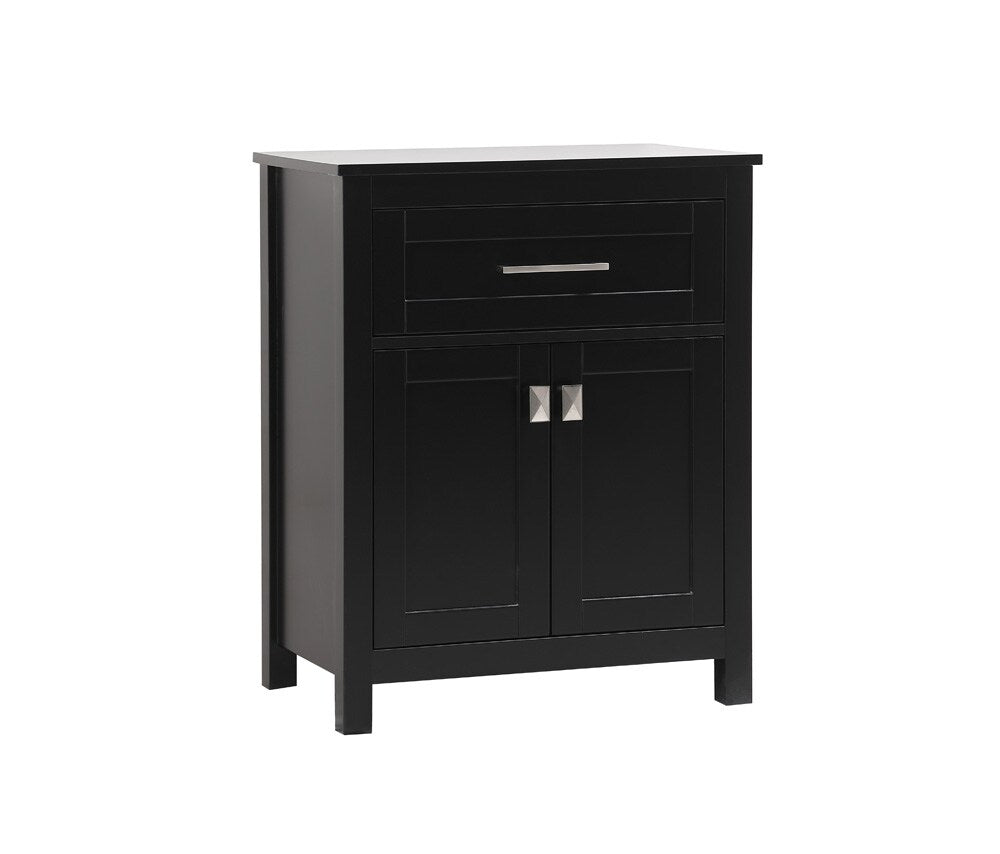Elegant Furniture & Lighting - Adian 24 Inch Wide Bathroom Storage Freestanding Cabinet In Black - SC012430BK veiw 2