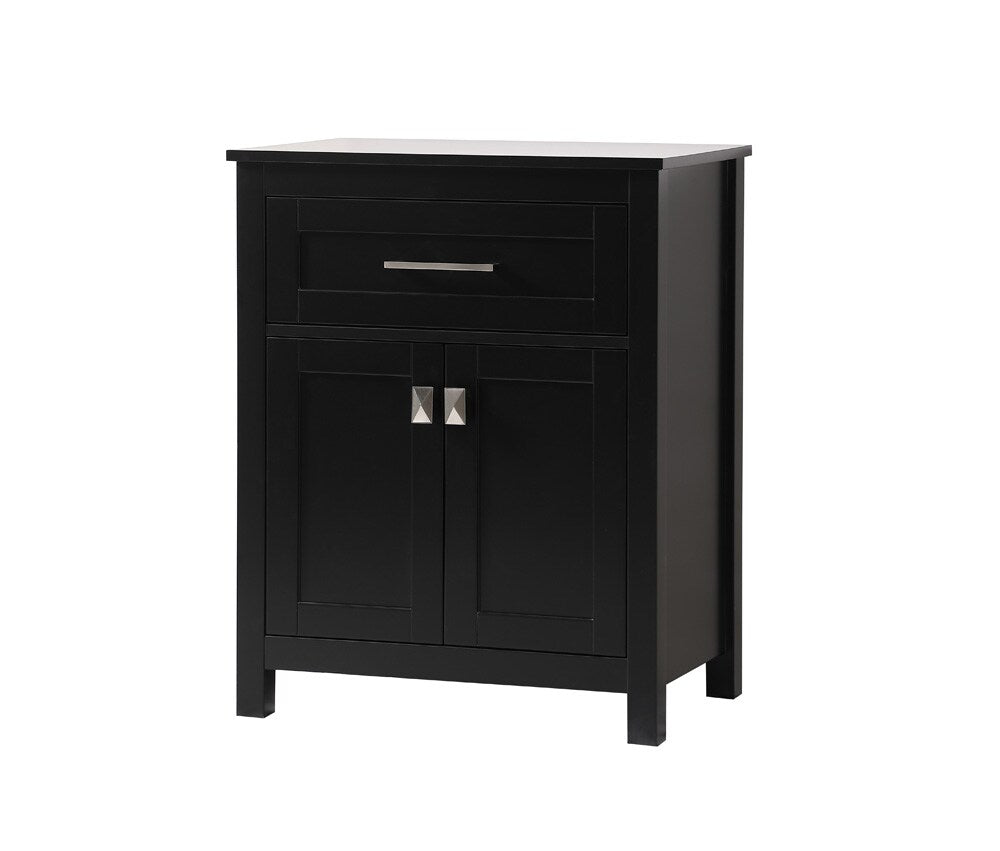 Elegant Furniture & Lighting - Adian 24 Inch Wide Bathroom Storage Freestanding Cabinet In Black - SC012430BK veiw 3
