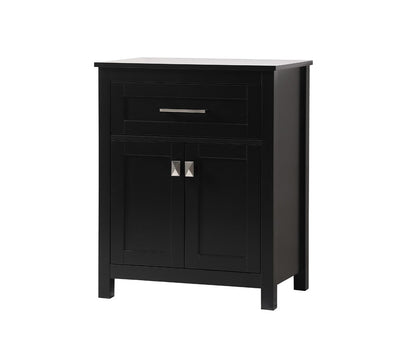 Elegant Furniture & Lighting - Adian 24 Inch Wide Bathroom Storage Freestanding Cabinet In Black - SC012430BK veiw 3