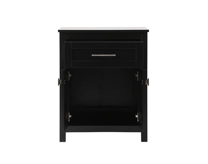Elegant Furniture & Lighting - Adian 24 Inch Wide Bathroom Storage Freestanding Cabinet In Black - SC012430BK veiw 5