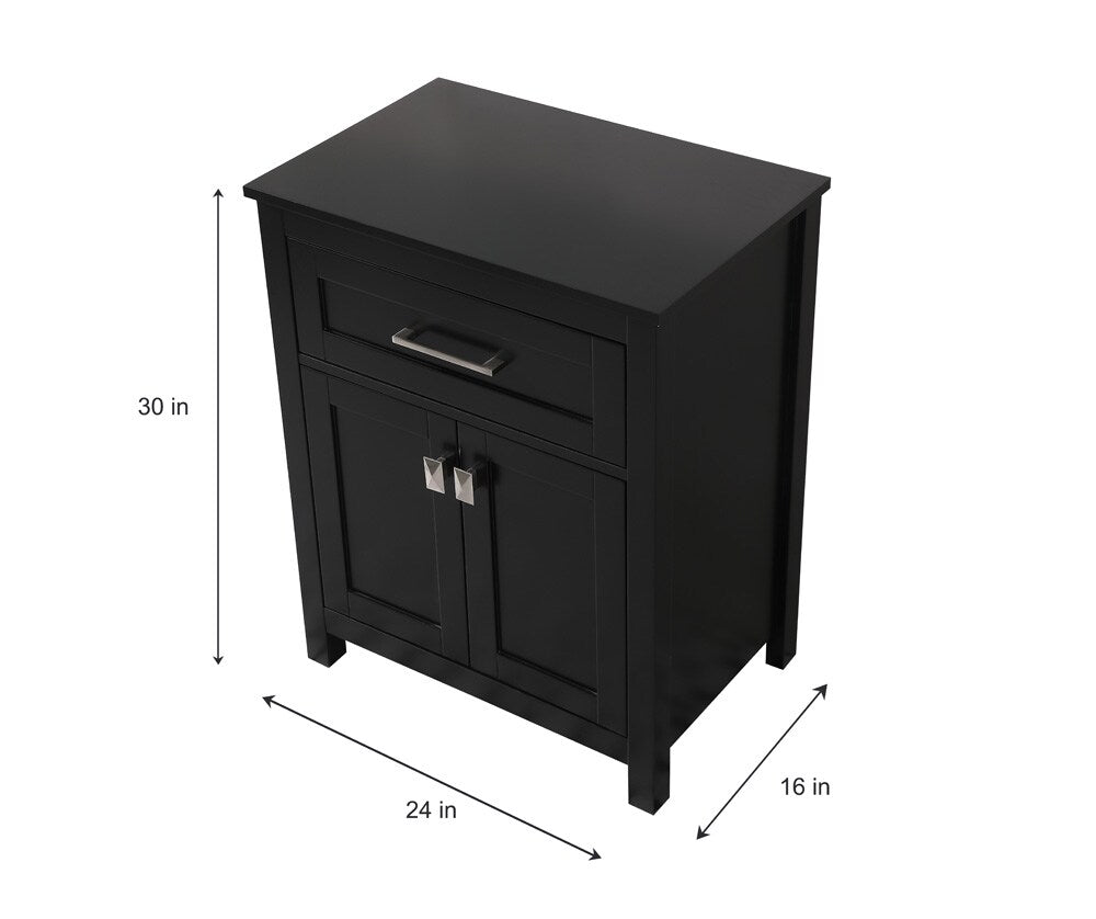 Elegant Furniture & Lighting - Adian 24 Inch Wide Bathroom Storage Freestanding Cabinet In Black - SC012430BK veiw 8