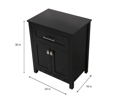 Elegant Furniture & Lighting - Adian 24 Inch Wide Bathroom Storage Freestanding Cabinet In Black - SC012430BK veiw 8