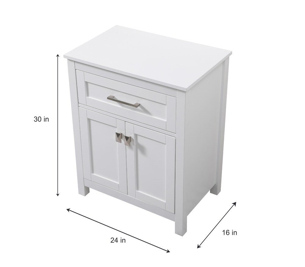 Elegant Furniture & Lighting - Adian 24 Inch Wide Bathroom Storage Freestanding Cabinet In White - SC012430WH veiw 8