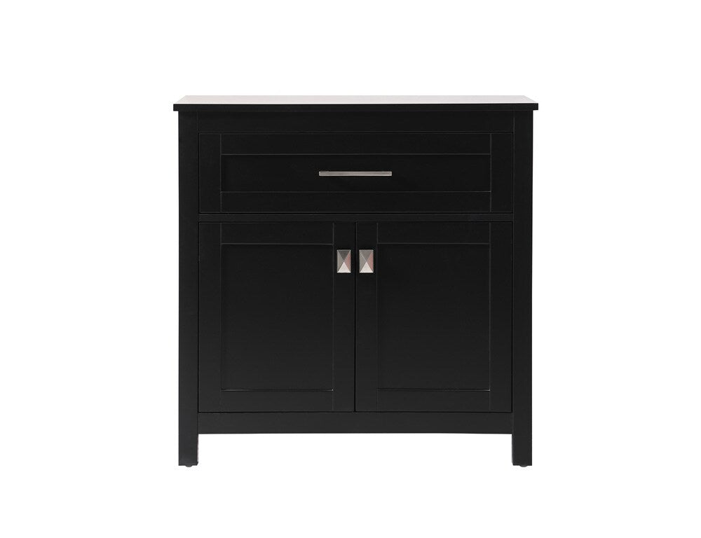 Elegant Furniture & Lighting - Adian 30 Inch Wide Bathroom Storage Freestanding Cabinet In Black - SC013030BK veiw 1