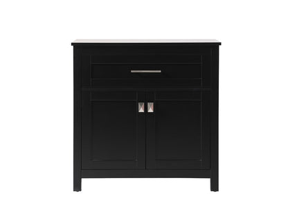 Elegant Furniture & Lighting - Adian 30 Inch Wide Bathroom Storage Freestanding Cabinet In Black - SC013030BK veiw 1