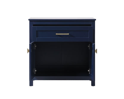 Elegant Furniture & Lighting - Adian 30 Inch Wide Bathroom Storage Freestanding Cabinet In Blue - SC013030BL veiw 5