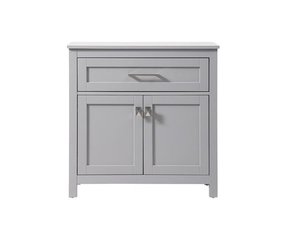 Elegant Furniture & Lighting - Adian 30 Inch Wide Bathroom Storage Freestanding Cabinet In Grey - SC013030GR veiw 1