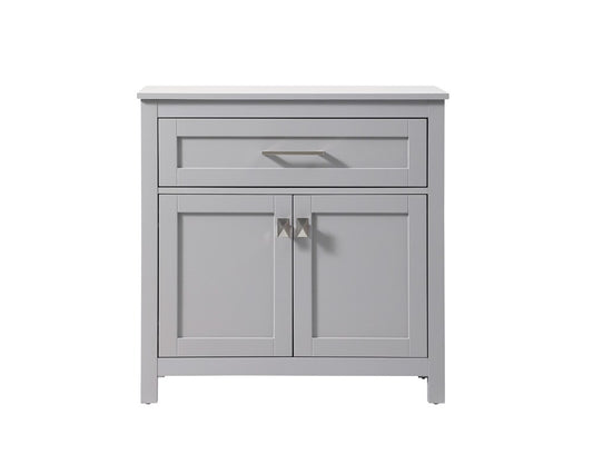Elegant Furniture & Lighting - Adian 30 Inch Wide Bathroom Storage Freestanding Cabinet In Grey - SC013030GR veiw 1