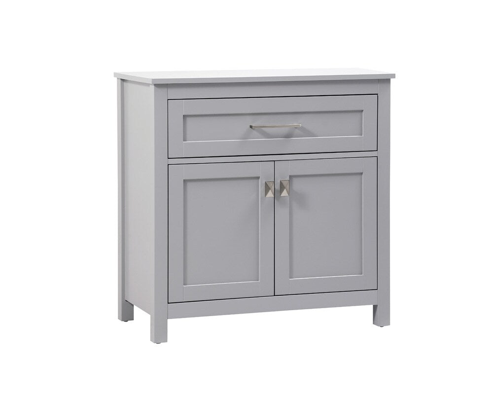 Elegant Furniture & Lighting - Adian 30 Inch Wide Bathroom Storage Freestanding Cabinet In Grey - SC013030GR veiw 2