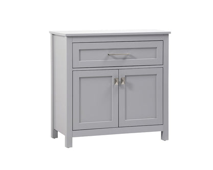 Elegant Furniture & Lighting - Adian 30 Inch Wide Bathroom Storage Freestanding Cabinet In Grey - SC013030GR veiw 2