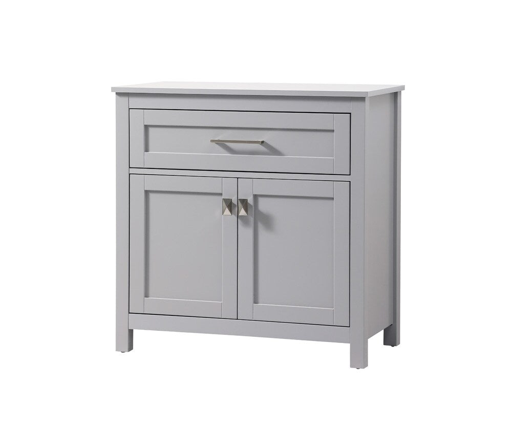 Elegant Furniture & Lighting - Adian 30 Inch Wide Bathroom Storage Freestanding Cabinet In Grey - SC013030GR veiw 3