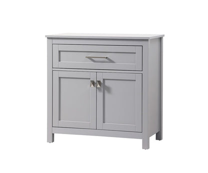 Elegant Furniture & Lighting - Adian 30 Inch Wide Bathroom Storage Freestanding Cabinet In Grey - SC013030GR veiw 3