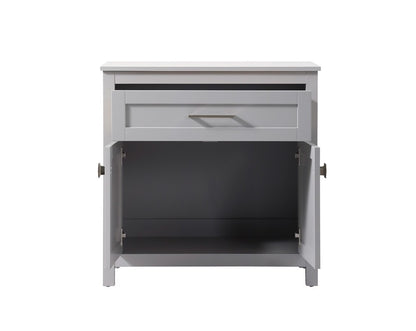 Elegant Furniture & Lighting - Adian 30 Inch Wide Bathroom Storage Freestanding Cabinet In Grey - SC013030GR veiw 5