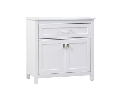 Elegant Furniture & Lighting - Adian 30 Inch Wide Bathroom Storage Freestanding Cabinet In White - SC013030WH veiw 2
