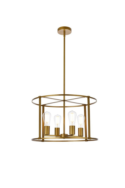 Elegant Furniture & Lighting - Agnys 4 lights pendant in brass - LD7057D20BR veiw 1
