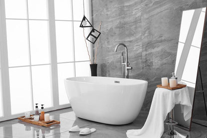 Elegant Furniture & Lighting - Allegra 59 inch soaking roll top bathtub in glossy white - BT10759GW veiw 7